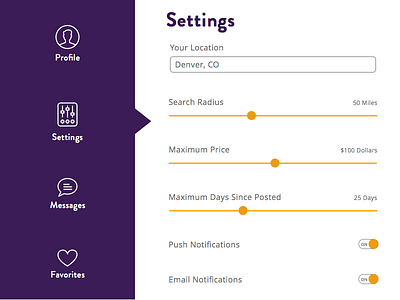 Daily UI #007 : Settings 007 daily ui user interface