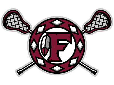 F Lacrosse Logo concept grey indian lacrosse logo maroon native american sports vector