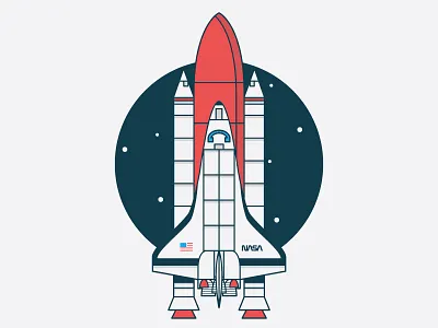 Rocketship icon illustration nasa pin rocket space stars vector