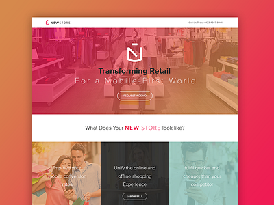 Retail Landing Page buy colorful design fashion landing page sell store ui ux web