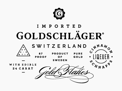 Goldschläger alcohol brand branding label liquor lockup logo packaging type typography