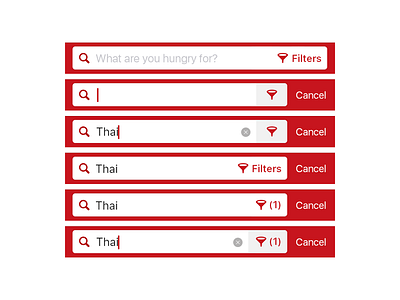 Search/filter exploration bar filter filters search