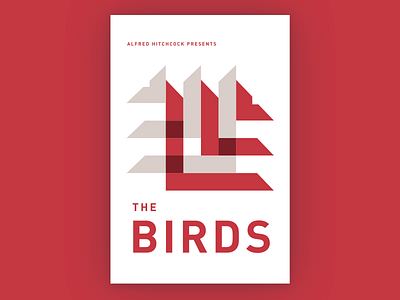 The Birds Poster design graphic hitchcock international minimal movie poster style swiss