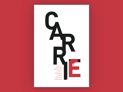 Carrie Poster blood design graphic international minimal minimalism movie poster style swiss