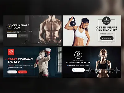 Fitness & Gym Banner Facebook Post Banner banner club facebook fb fitness gym health post banner cover social media