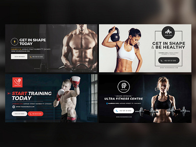 Fitness & Gym Banner Facebook Post Banner banner club facebook fb fitness gym health post banner cover social media