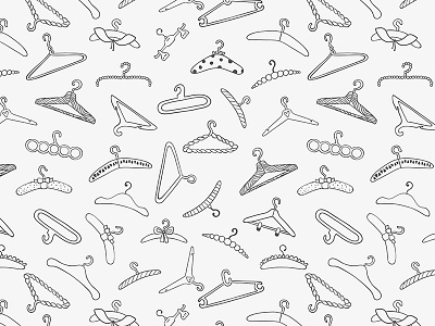 Hangers pattern fashion hanger pattern seamless vector