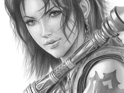 Fang from Final Fantasy XIII Pencil Drawing art detail drawing final fantasy fine art graphite illustration pencil portrait realistic realistic drawing videogame