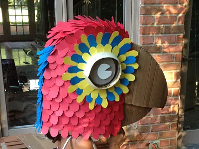 Cardboard parrot mask cardboard hobby make mask
