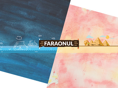 Youtube cover for 'Faraonul' (The Faraon) channel boat camel cover culture egypt illustration pyramids youtube