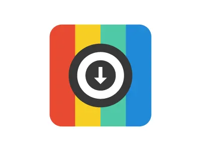 Logo Download And Repost in Insta app camera cards flat design icon insta instagram logo polaroid repost