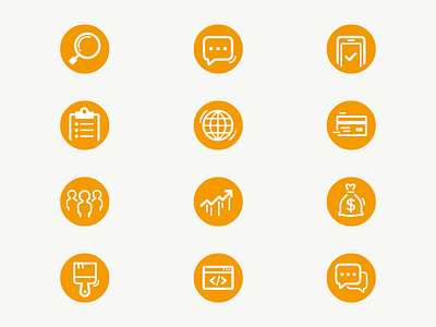 Thumbspire Icons chart design development icon line message money people search world