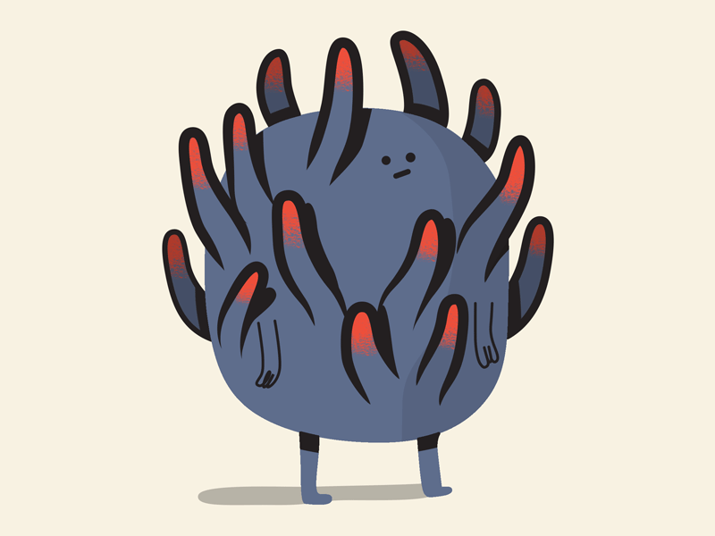 Monster gif animatedgif blue character design diegomarmolejo flat gif illustrstion marmolejo minimal monster