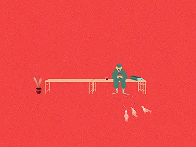 Break 3 break giovanna giuliano illustration people plants sandwich workers