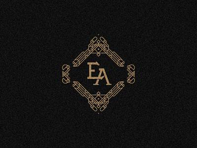 EA black geometric gold line pattern stars texture type typography vector