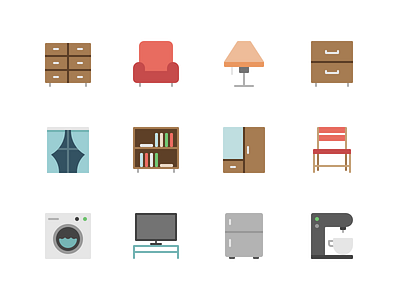 Furniture appliances chair color furniture icon icons illustration new