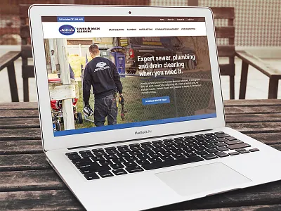 John's Drains Concept business layout macbook mockup web webdesign website