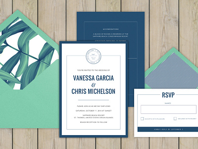 Destination Wedding Invitation beach invitation palm wedding wedding invitation