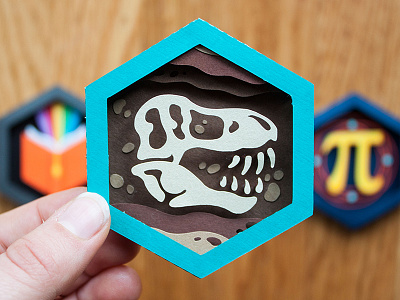 Paleontologist Paper Patch dino dinosaur handmade paleontology paper papercraft skeleton t rex