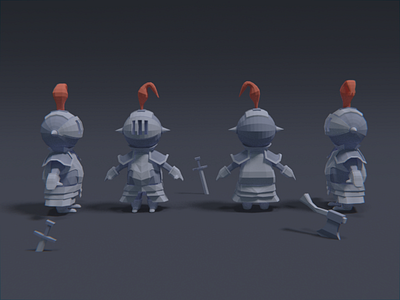 Low Poly Knight 3d 3d modeling armour blender character chibi knight low poly lowpoly medieval model