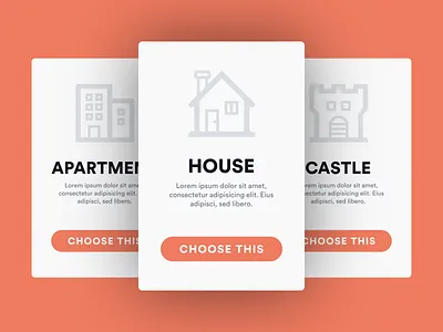 Plan Selection card choose icon option plan select shadow text ui