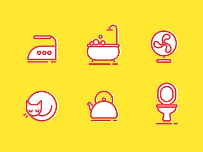 home icons. 2 ai animal bathroom fan flat home icons iron kitchen stroke vector