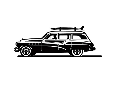 Surf Wagon buick classic illlustration surf vintage wagon