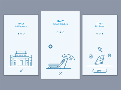 Debut - Onboarding Screen android app app design design icons ios line icon onboarding screen travel