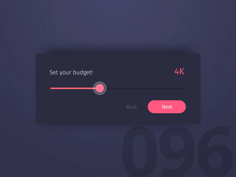 Day 96 - Budget Slider 100 day challenge animation challenge dailyui design gif principle slider ui user interface ux