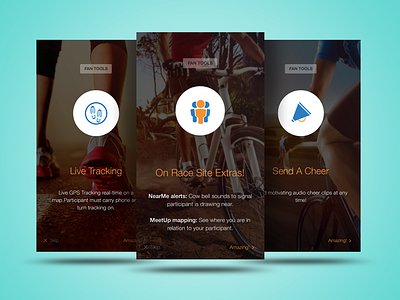 Walk through Screens app fitness race social sport ui ux walkthrough