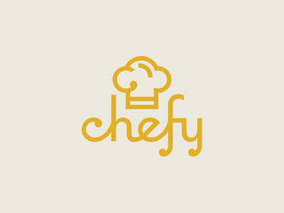 Chefy chef food logo script typography yellow