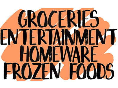 Aisles digital colouring ink lettering typography