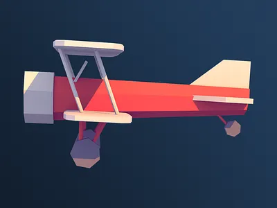 Low Poly Biplane 3d aeroplane airplane biplane blender low poly