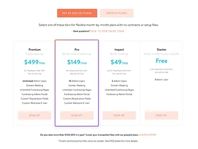 CV Pricing Table blue causevox gradient jtgrauke orange pricing pricing table purple ui ux