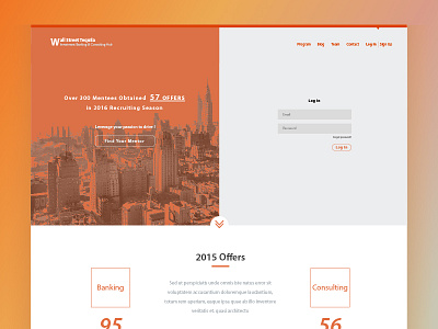 Landing Page of WST banking consulting educational half half landing page log in new york split wall street