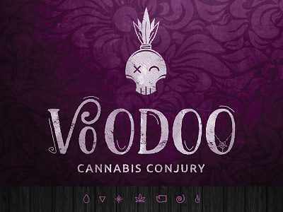 Voodoo cannabis floral logo marijuana purple tiki voodoo
