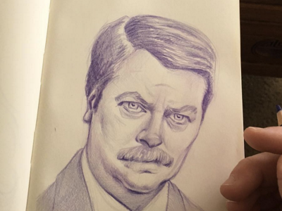 Ron Swanson sketch portrait ron swanson sketch