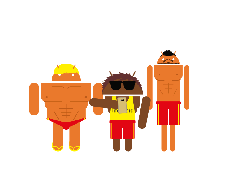 Lifeguard Avatars for Android {gif} 2d after effects android animated gif animation avatar character gif life guard motion graphics rigging vector