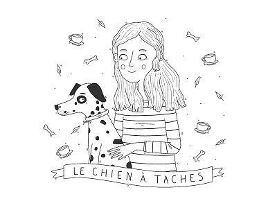 Portrait Illustration dalmatian girl illustration portrait
