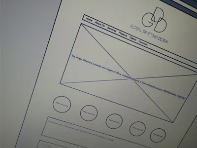 GDD Website Mockup architecture balsamiq design mockup of ui ux website
