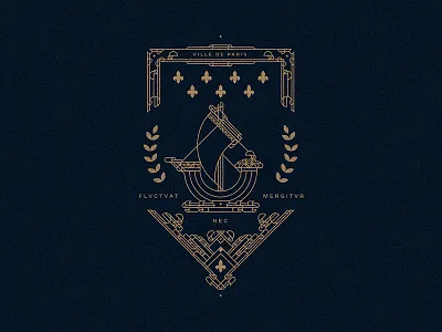 Paris Coat of Arm geometric gold illustration illustrator line pattern stars texture type typography vector
