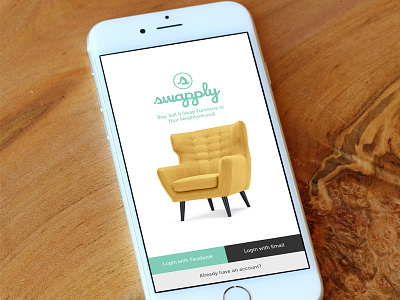 Login view - Swapply App app design ecommerce ios9 iphone login products ui ux
