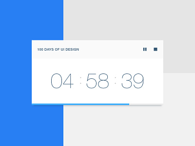 Shot 095 - Time Is Money clean clock digital flat interface light minimal project rate ui user widget