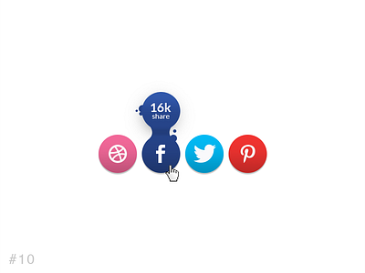 10 Social Share dailyui dribbble facebook like pinterest share social tweeter ui