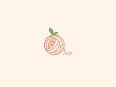 Orange Melange Logo fruit leaf logo orange yarn