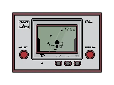 Game And Watch game icon illustration nintendo pin vector vintage