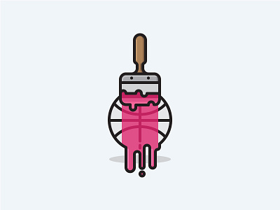 Let's do this! ball brush dribbble drip icon illustration paint vector