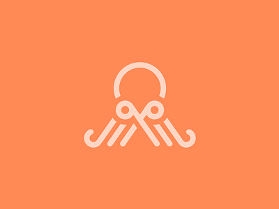 Octopus+Scissors logo concept developers lines logo mark octopus scissors wip