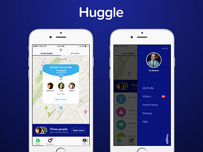 Menu for Huggle android menu badoo burger dateapp ios menu menu mobile menu sidemenu