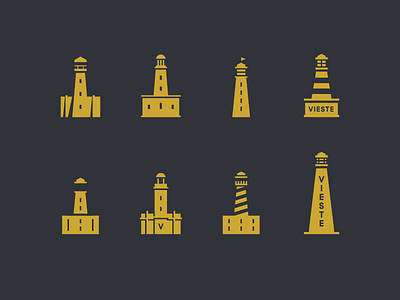 Lighthouses brand icon identity lighthouse logo ocean